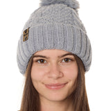 Till I Die® Logo // Leather Tab // Knit Pom Pom Beanie