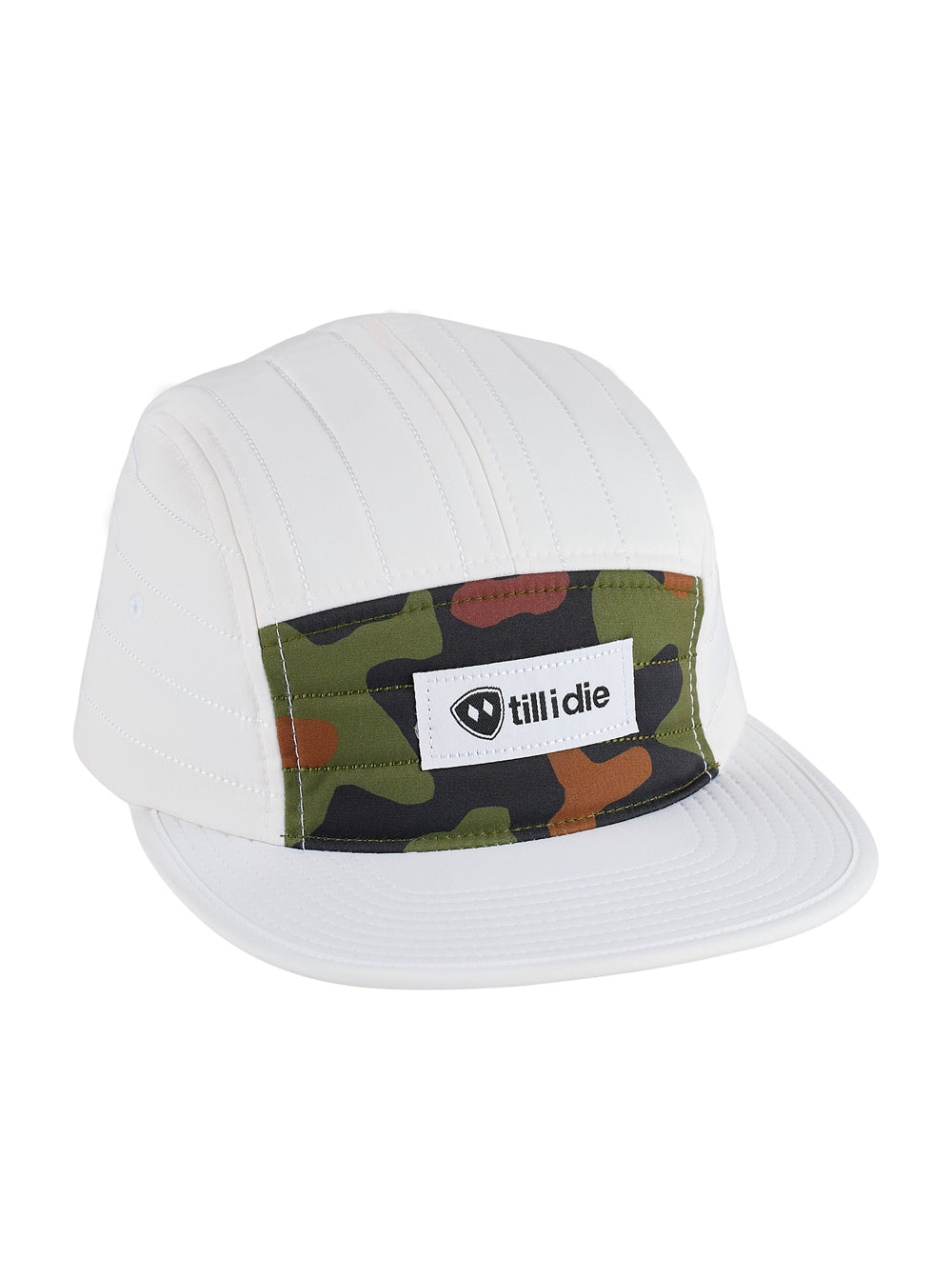 Till I Die® // Quilted Camp Hat // White + Camo
