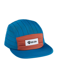 Blue and orange cap with Tillidie logo on a white background