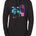 MALE MODEL WITH A HEATHER BLACK HOODIE WITH A MULTICOLORED NEON SKIER AND DELOREAN CAR