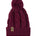 A burgundy cable-knit beanie hat with a matching pom-pom on top and a ribbed cuff featuring a Till I Die Logo leather tab, shown against a plain white background.