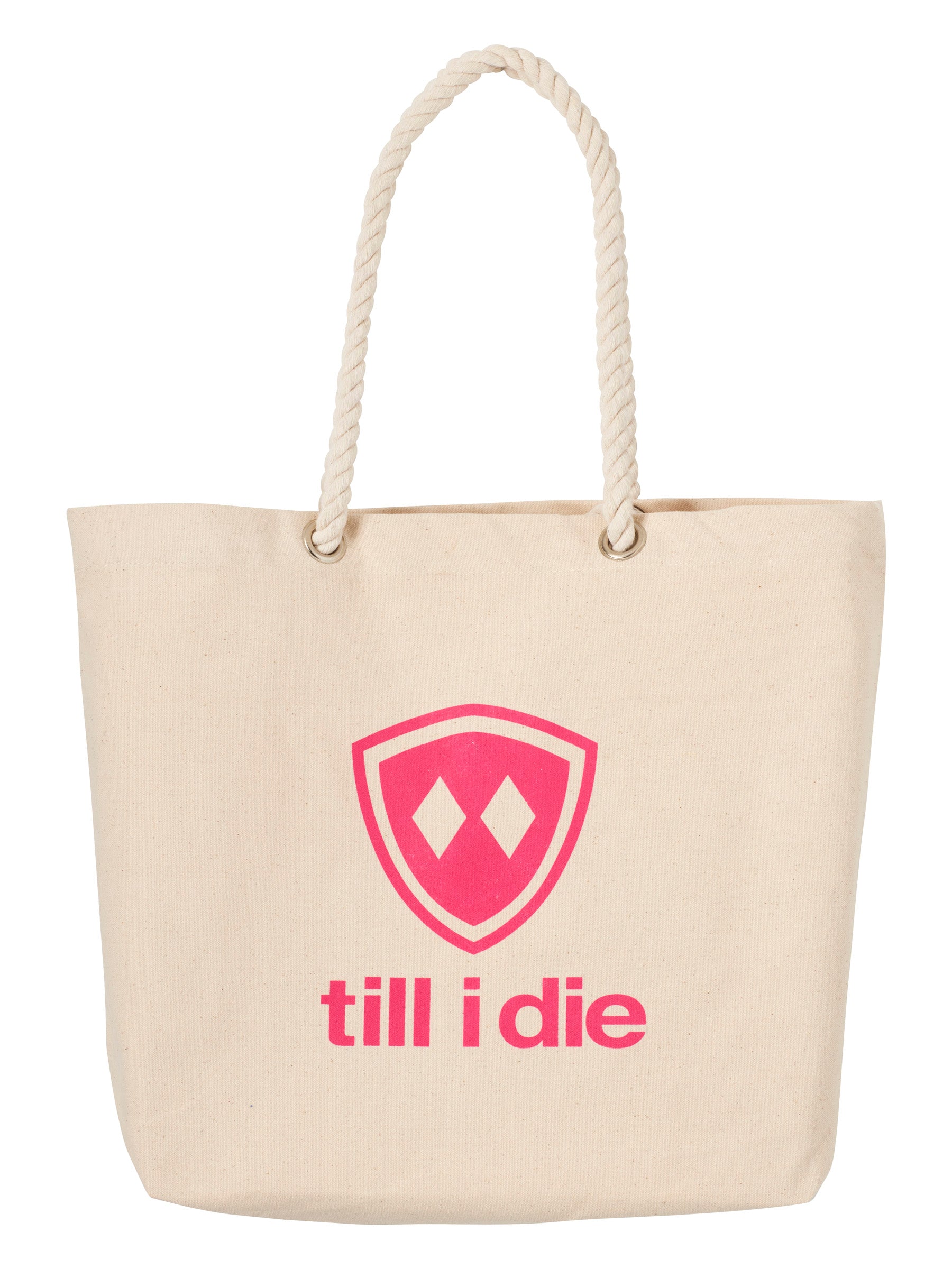 TID Neon Pink Logo // Canvas Beach Tote