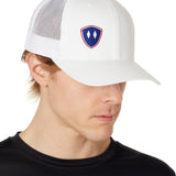 Till I Die® Shield // Classic Trucker Hat // White + Red, White & Blue