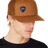 Till I Die® Shield // Classic Trucker Hat // Caramel + Navy