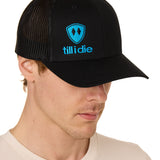 Till I Die® Logo // Classic Trucker Hat // Black + Blue