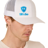 Till I Die® Logo // Classic Trucker Hat // White + Blue