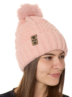 Till I Die® Logo // Leather Tab // Knit Pom Pom Beanie