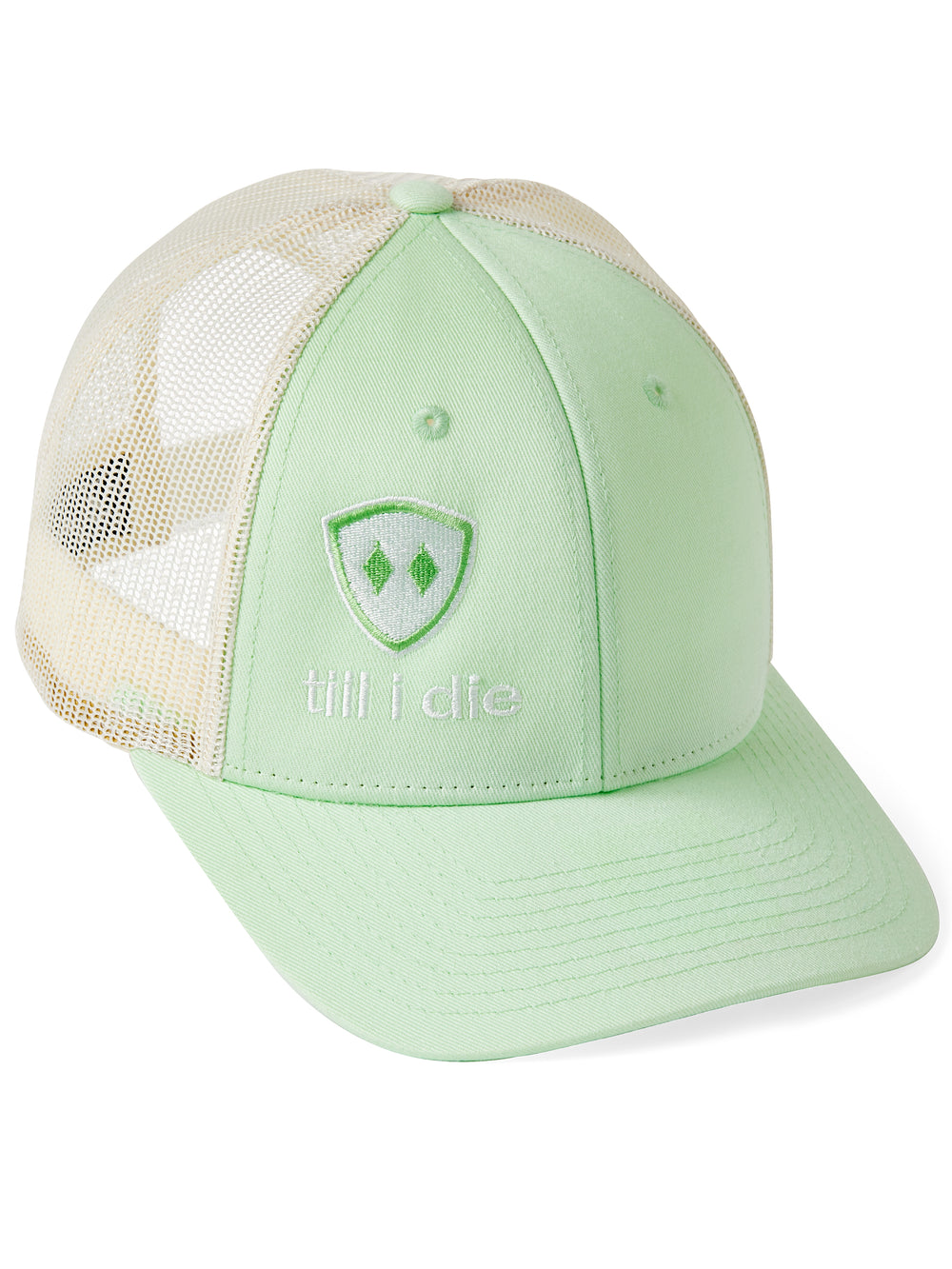 Till I Die Logo // Classic Trucker Hat // Mint Green & White + Green & White