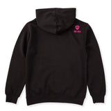 A black hoodie shown from the back, featuring the double diamond shield logo and the text 'till i die' on the upper right shoulder, set against a plain white background.