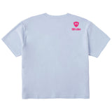 A light blue short sleeve crop tee shirt shown from the back, featuring the double diamond shield logo and the text 'till i die' on the upper right shoulder, set against a plain white background.