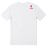 A white short-sleeve t-shirt shown from the back, featuring the double diamond shield logo and the text 'till i die' on the upper right shoulder, set against a plain white background.