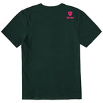 A dark green short-sleeve t-shirt shown from the back, featuring the double diamond shield logo and the text 'till i die' on the upper right shoulder, set against a plain white background.