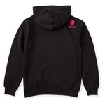 A black hoodie shown from the back, featuring the double diamond shield logo and the text 'till i die' on the upper right shoulder, set against a plain white background.