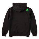 A black hoodie shown from the back, featuring the double diamond shield logo and the text 'till i die' on the upper right shoulder, set against a plain white background.