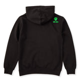 A black hoodie shown from the back, featuring the double diamond shield logo and the text 'till i die' on the upper right shoulder, set against a plain white background.