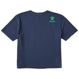 A navy short-sleeve t-shirt shown from the back, featuring the double diamond shield logo and the text 'till i die' on the upper right shoulder, set against a plain white background.