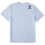 A light blue tee shirt shown from the back, featuring the double diamond shield logo and the text 'till i die' on the upper right shoulder, set against a plain white background.