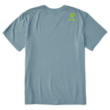A light blue short-sleeve t-shirt shown from the back, featuring the till I die logo with a double diamond shield and the ‘till I die’ brand text