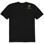 A black short-sleeve t-shirt shown from the back, featuring a double diamond shield and the brand name 'till i die' printed on the upper right back.