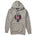 Heather gray hoodie featuring a bold black winged skull wearing sunglasses, finished with a bright pink Double Diamond shield at the center.