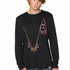 Male model wearing black Chairlift Performance Long Sleeve shirt with pink and orange chairlift graphic by Till I Die