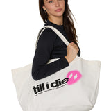 Till I Die® Logo Gear // Oversized Tote Bag // Pink
